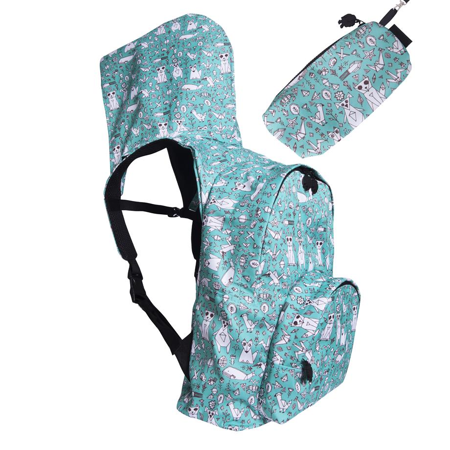 Morikukko B.T.S. Origami Çıkarılabilir Kapüşonlu Sırt Çantası_MK-BTSORIGAMI