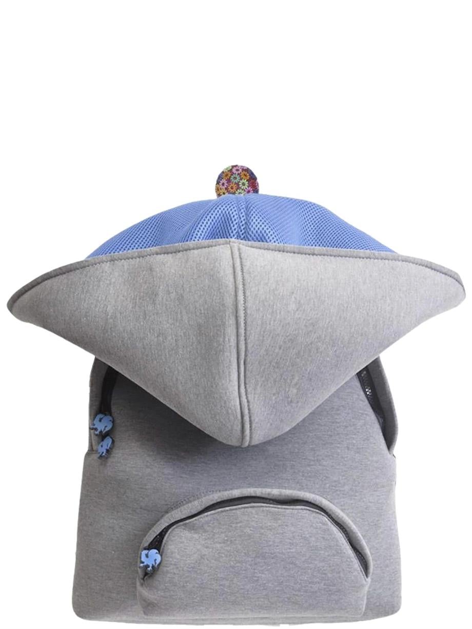 Morikukko Grey Basic Blue Çıkabilir Kapüşonlu Sırt Çantası_MK-GML