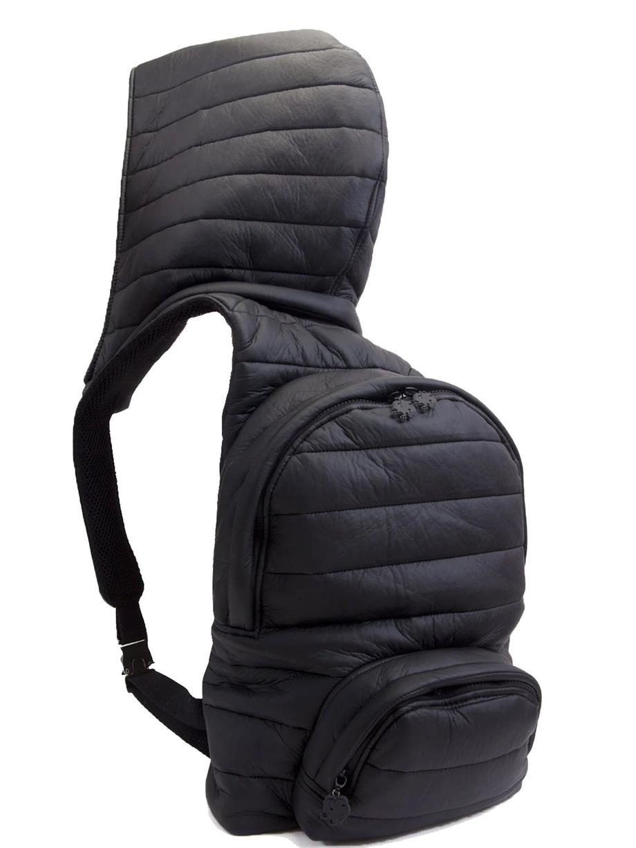 Morikukko Puffer Shadow Black Çıkabilir Kapüşonlu Sırt Çantası_MK-PUFFSHBL