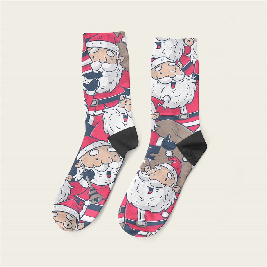 Ogobongo Soket Çorap Noel Baba Kırmızı_01650