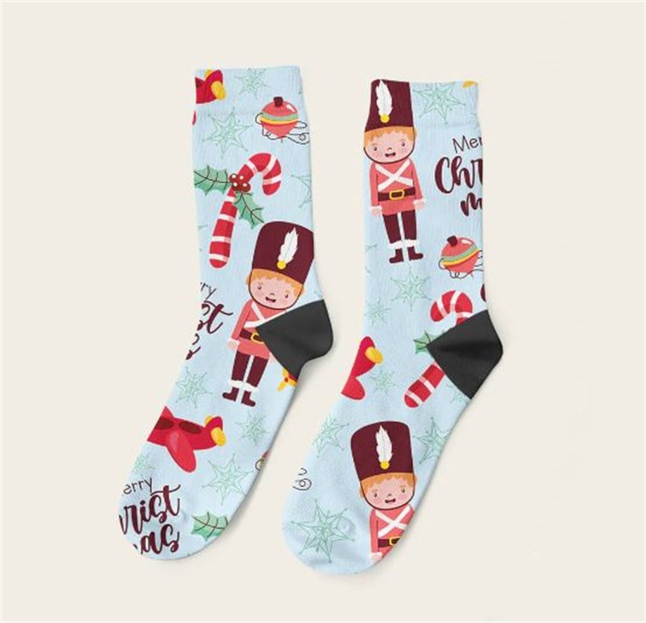 Ogobongo Soket Çorap Nutcracker Christmas Mavi_01650