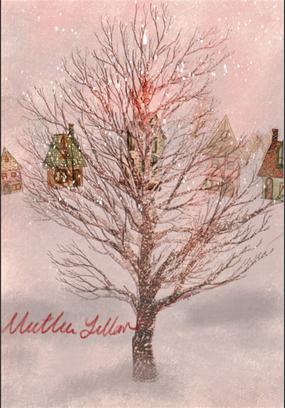 Şeyler Bulucu Tebrik Kartı, Kartpostal Ağaç Mutlu Yıllar Pembe_SBKART014