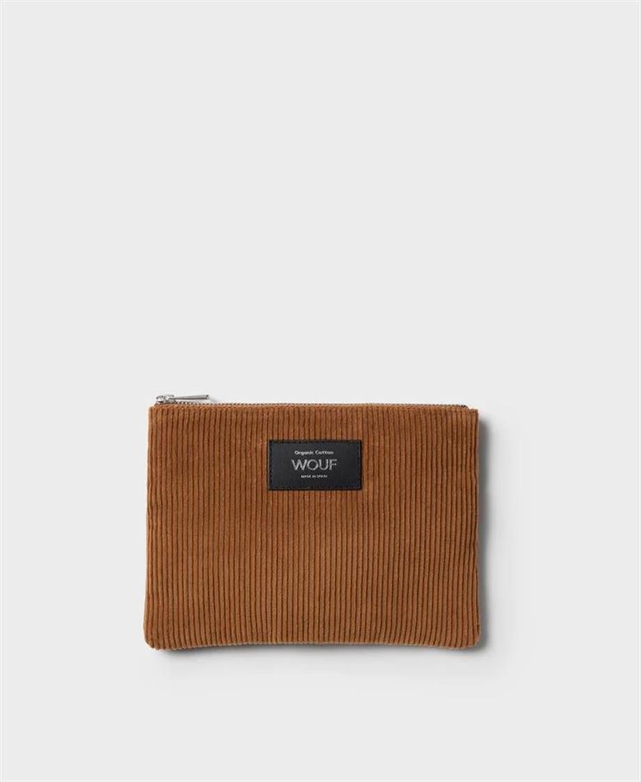 Wouf Clutch, El Çantası Corduroy Caramel Pouch_MLC230050