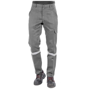 Ssm 0201 16x12 Gabardin Reflektörlü Kargo Cepli Yazlık İş Pantolonu