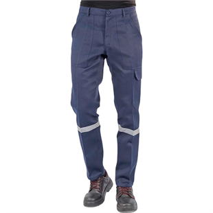 Ssm 0201 16x12 Gabardin Reflektörlü Kargo Cepli Yazlık İş Pantolonu