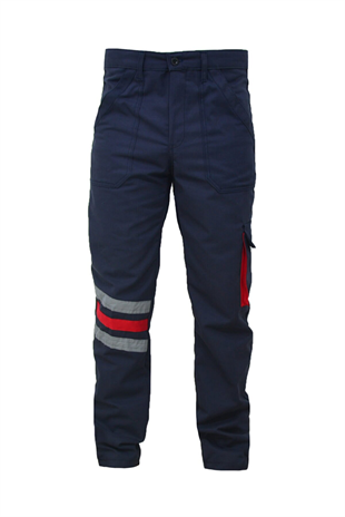 Ssm 0237 Serdura Çapraz Reflektörlü Lacivert İş Pantolonu