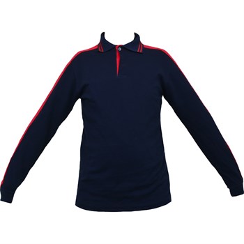 Ssm 0849 Çizgili Polo Yaka Kol Şeritli 2 İplik Sweat