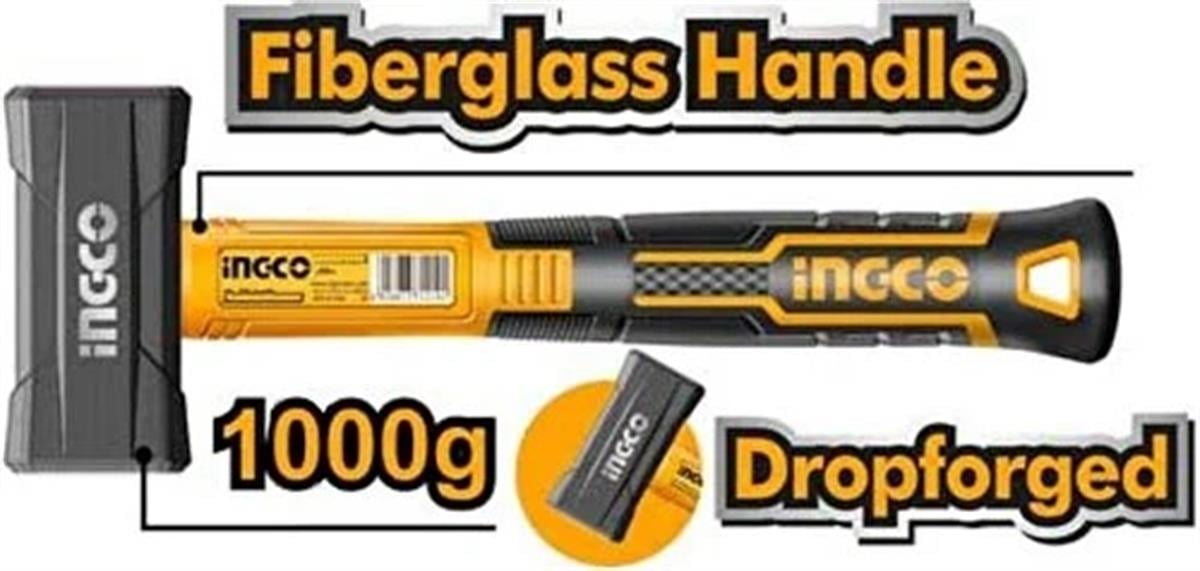 Ingco Endüstriyel Fiberglass Saplı Balyoz 1000GR HSTH81802