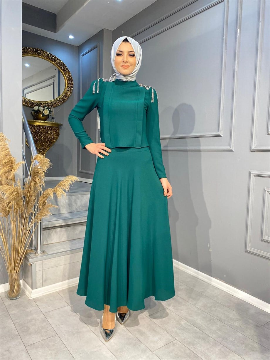 52540 ÖZEL TASARIM TAŞ İŞLEME DETAYLI ETEKLİ TAKIM