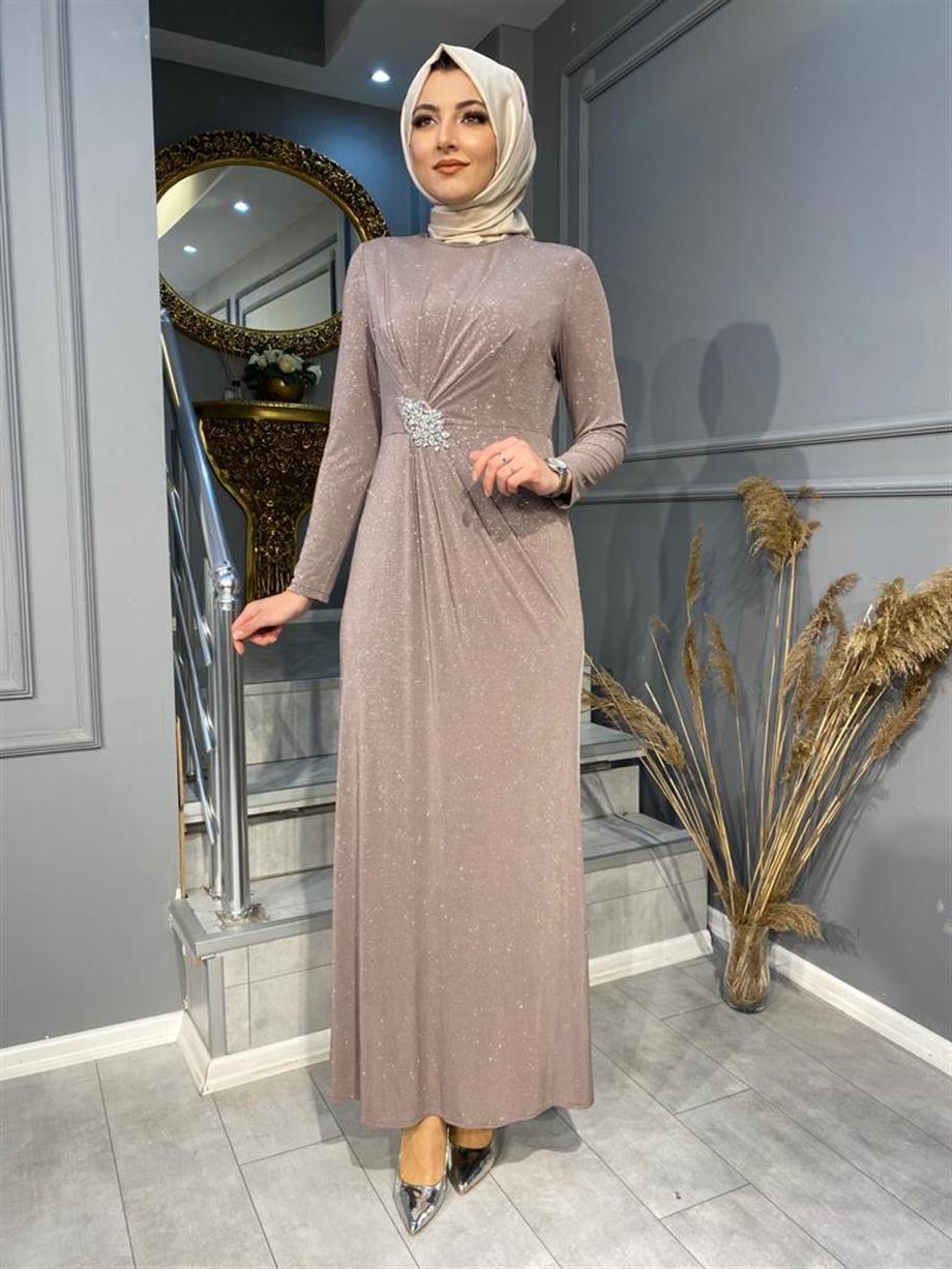 NEVON 617 TAŞ İŞLEME DETAYLI LÜKS SİM BASKI ABİYE