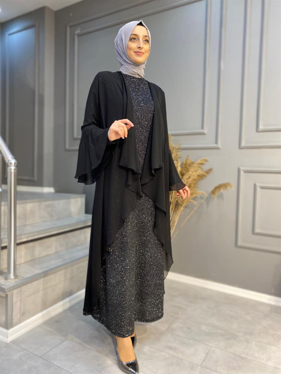 Nevon 762 Sim ve Şifon Detaylı 2 li Abiye