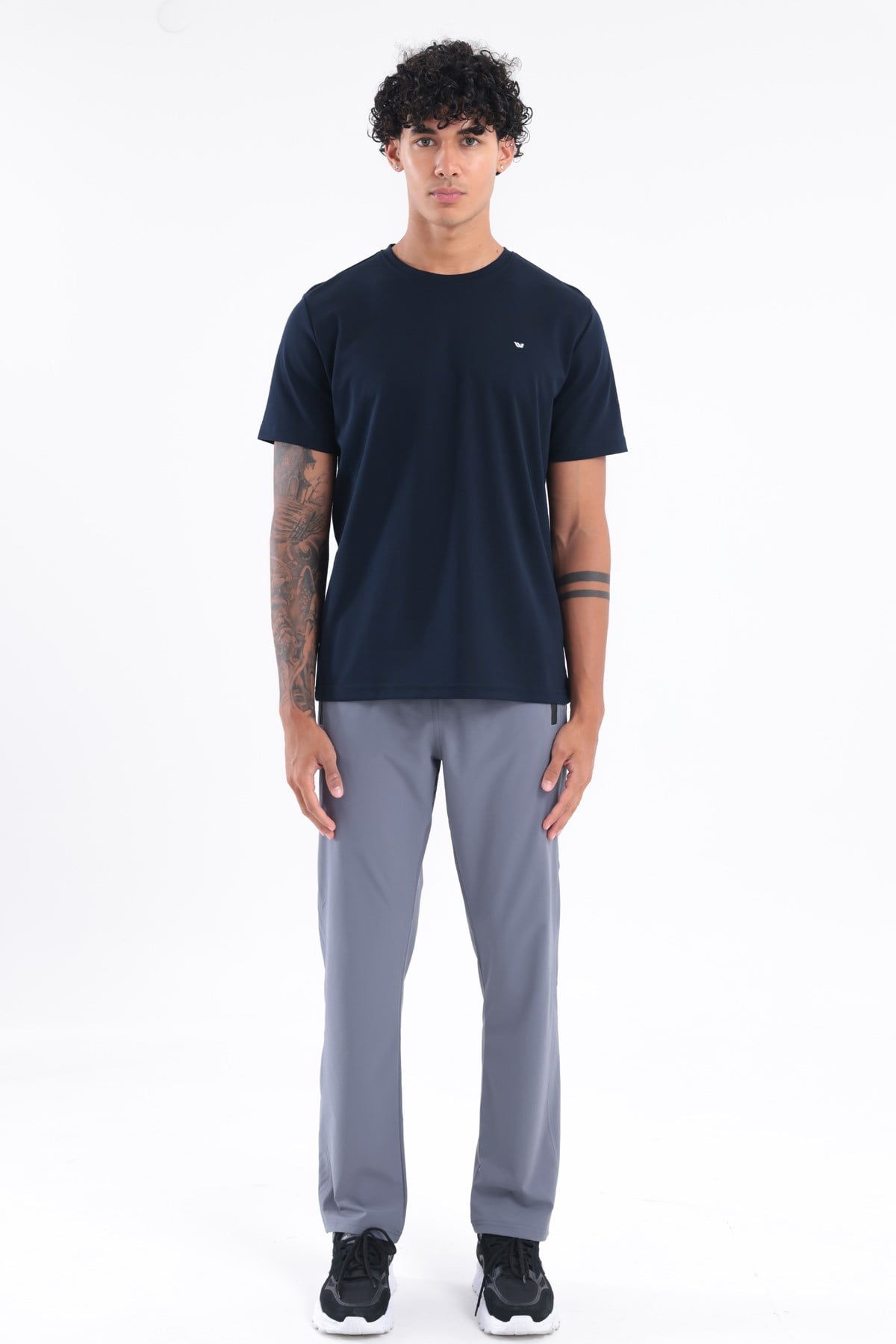 Modal İnterlock Kumaş Minimal Logolu Bisiklet Yaka Erkek Spor T-Shirt