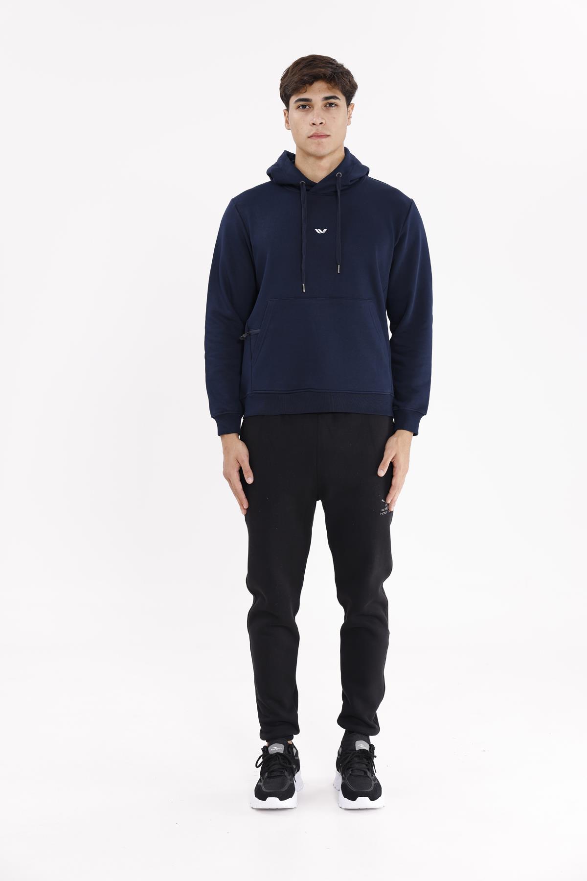 Kanguru Cepli Ayarlanabilir Kapüşonlu Sweatshirt