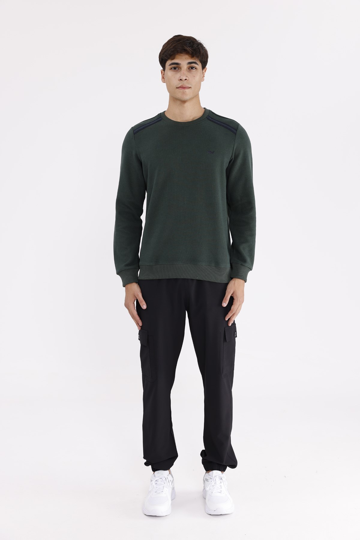 Selanik Kumaş Yapılı Esnek Manşetli Konforlu Rahat Kesim Sweatshirt