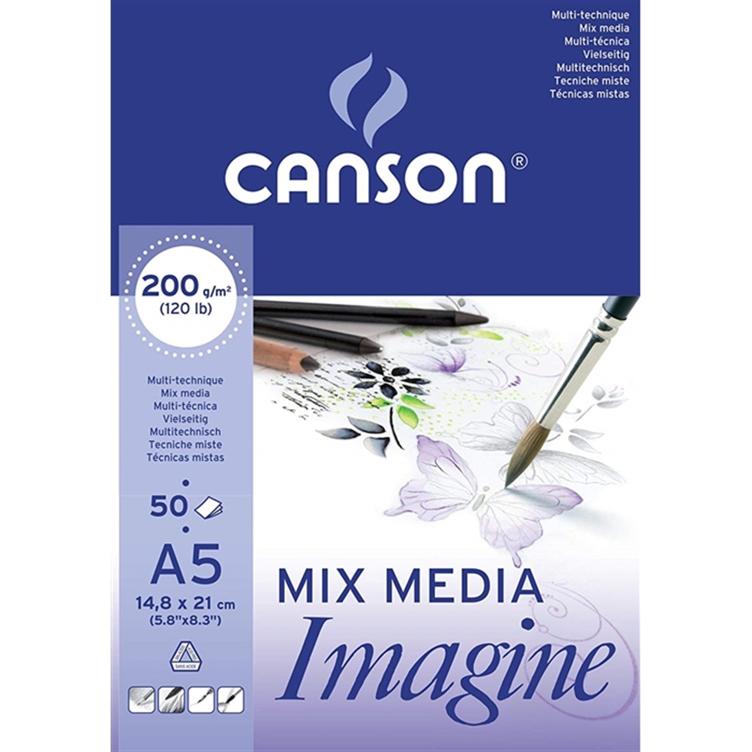 Canson Mix Media İmagine Sulu Boya Defteri 200 gr A5 50 Yaprak