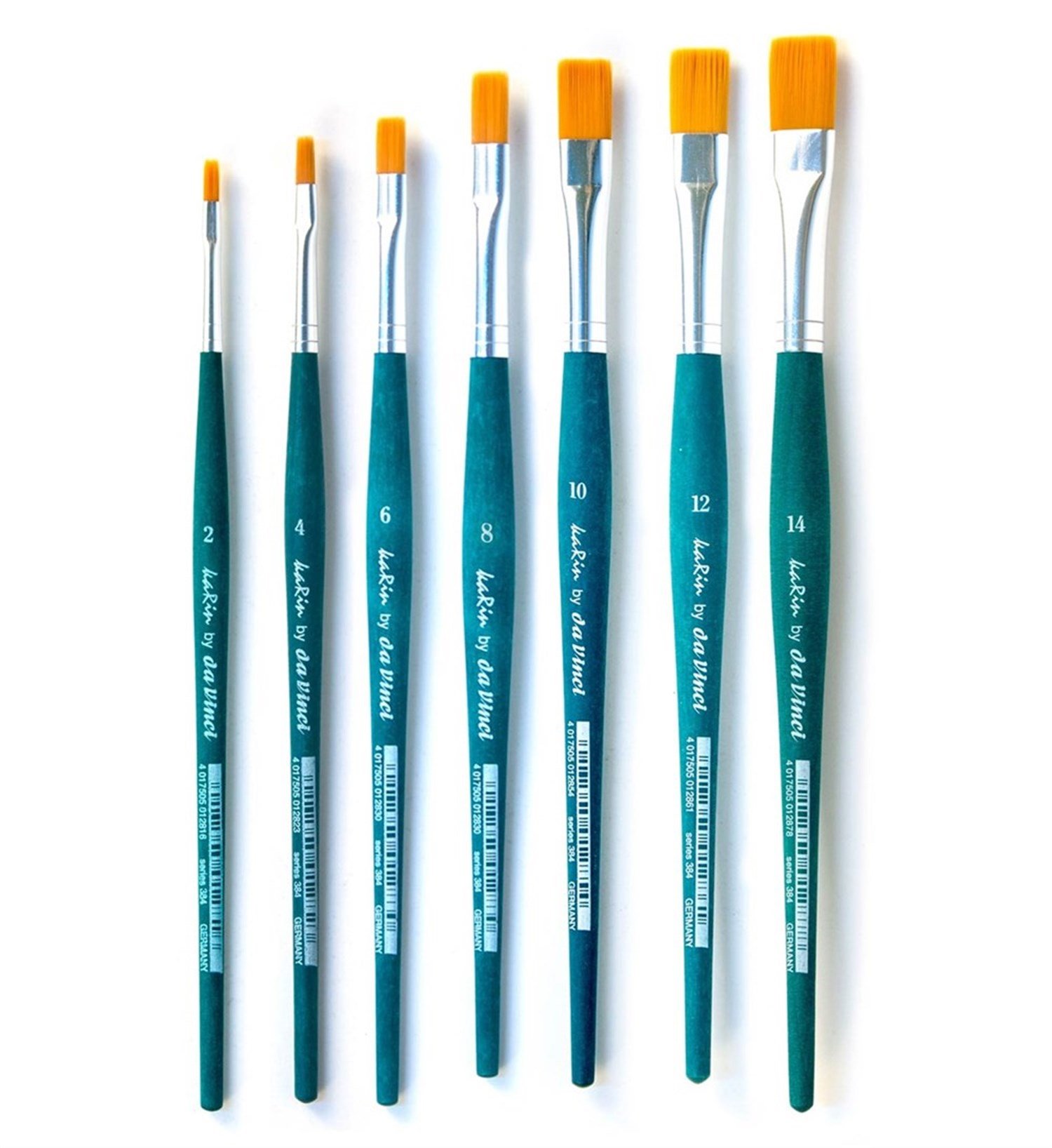 Da Vinci Seri 384T5 Sentetik Kıllı Düz Uçlu Tezhip ve Sulu Boya Fırçaları