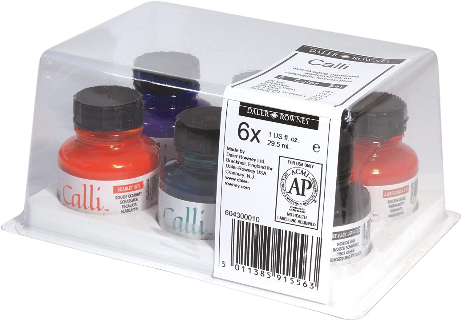 Daler Rowney Calli Kaligrafi Mürekkep Seti 6 Renk