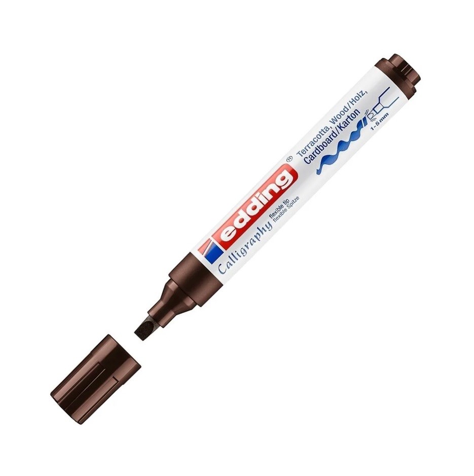 Edding Kaligrafi Kalemi E-1455 Koyu Kahve 5 mm