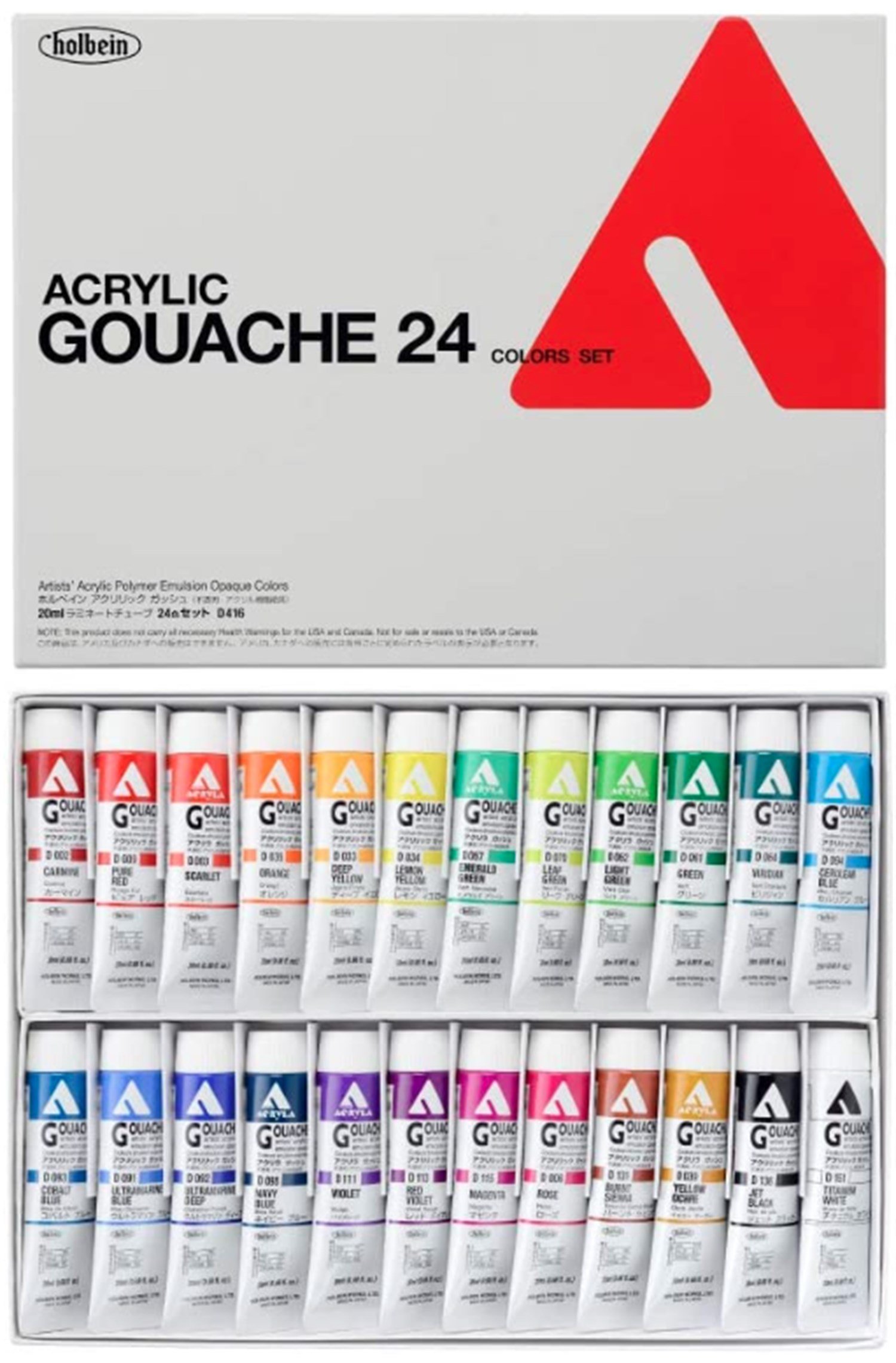 Holbein Akrilik Guaj Boya Seti 20 ml x 24 Renk