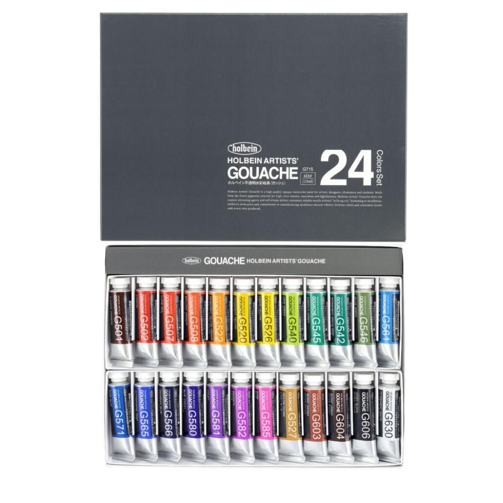 Holbein Artist Gouache Tüp Guaj Boya Set 15 ml x 24 Renk