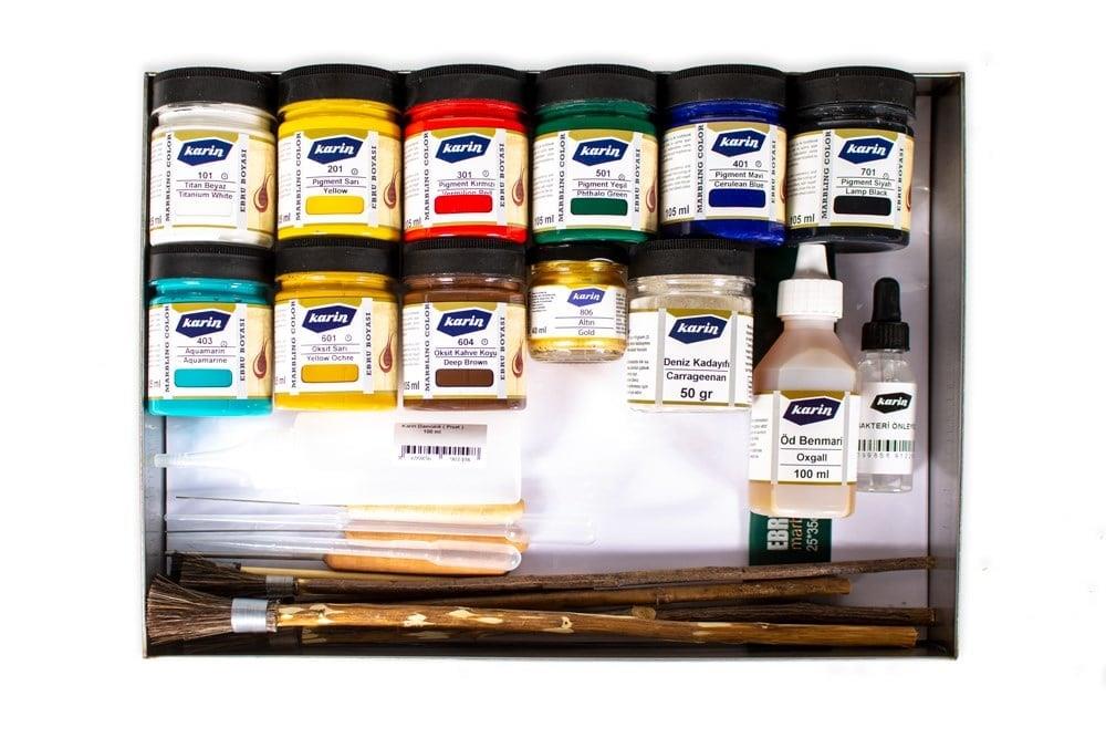 Karin Profesyonel Ebru Seti - Küçük 25x35 cm