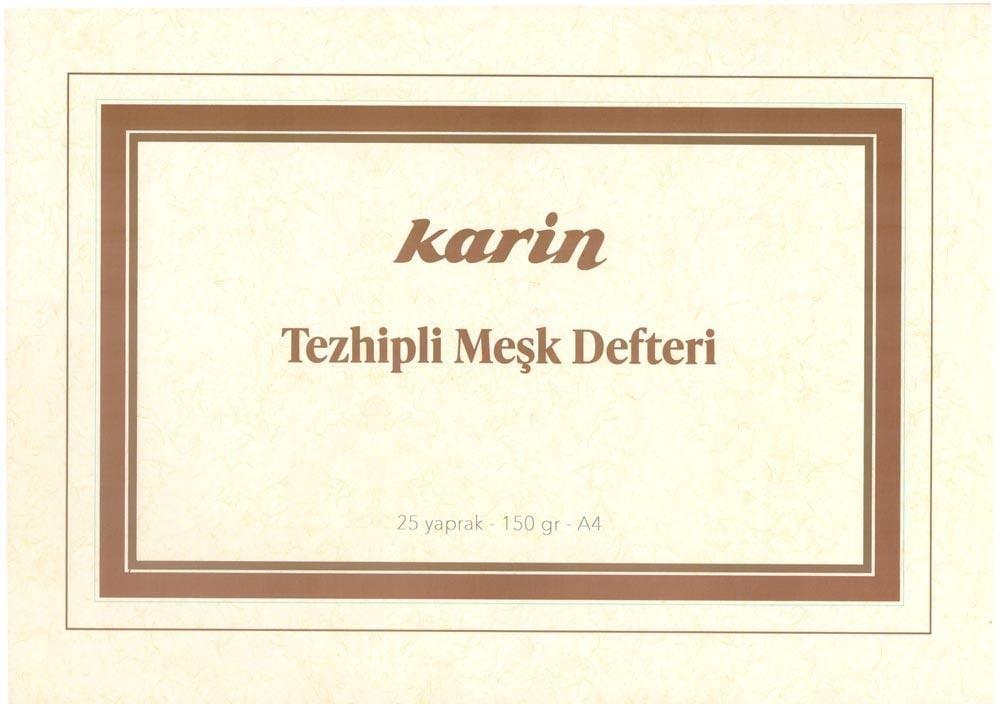Karin Tezhipli Meşk Defteri A4 130 Gr 25 Yaprak No:2
