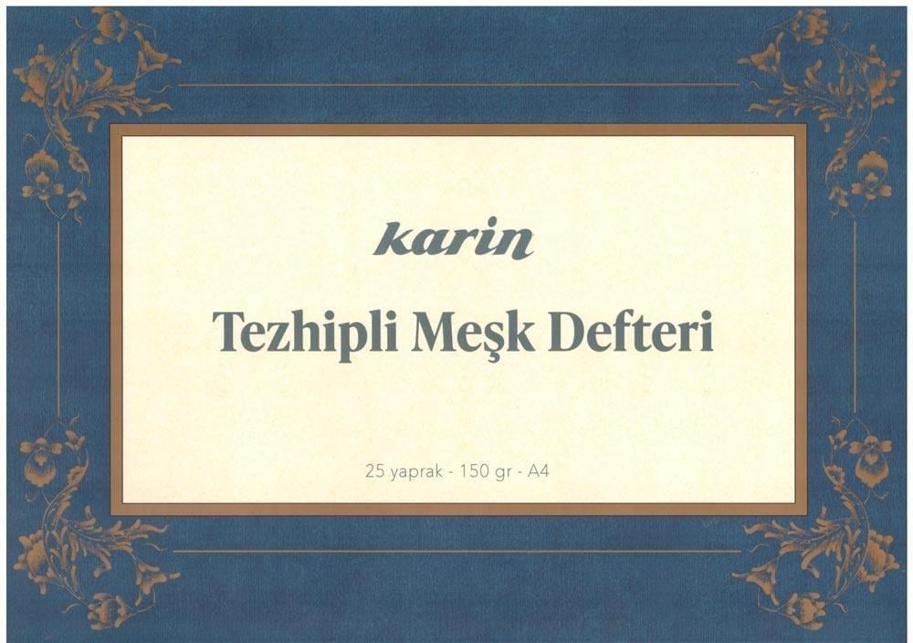 Karin Tezhipli Meşk Defteri A4 150 Gr 25 Yaprak No:1