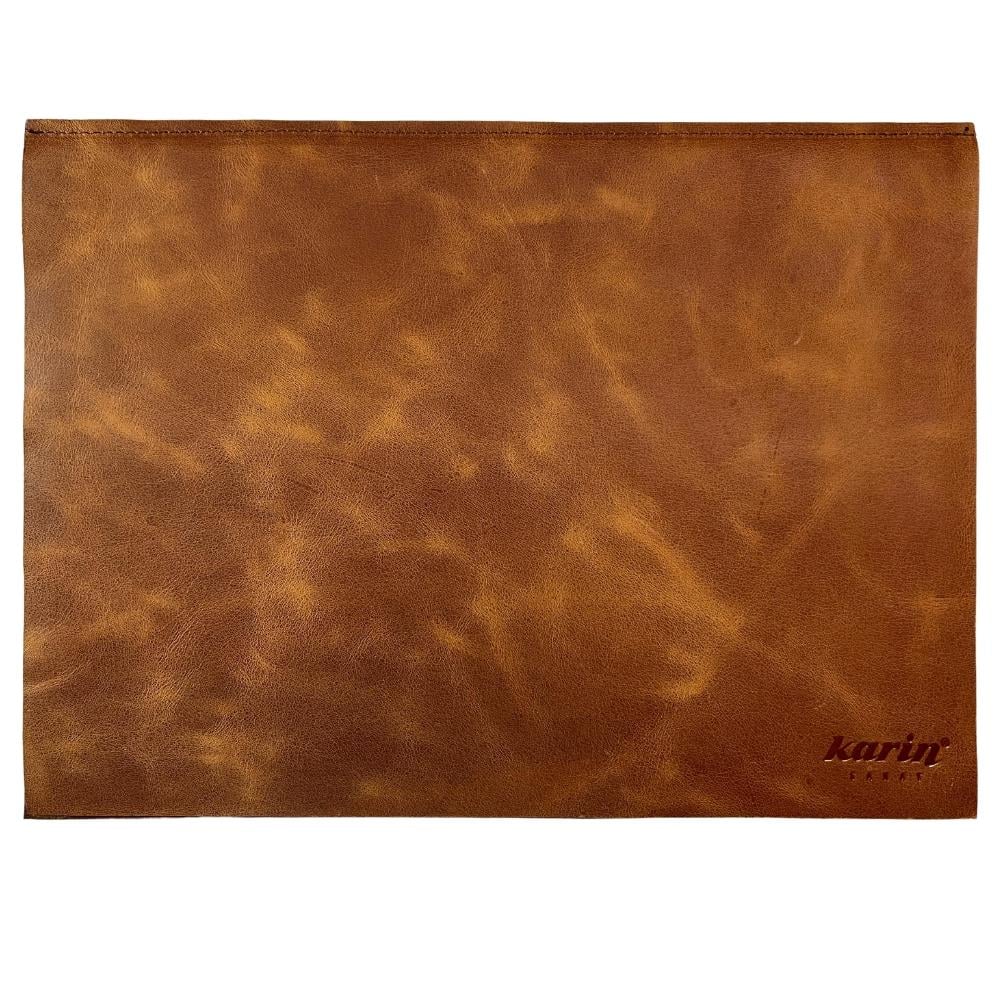 Karin Yazı Altlığı Crazy Deri Sert Kapaklı 30x40 cm Taba