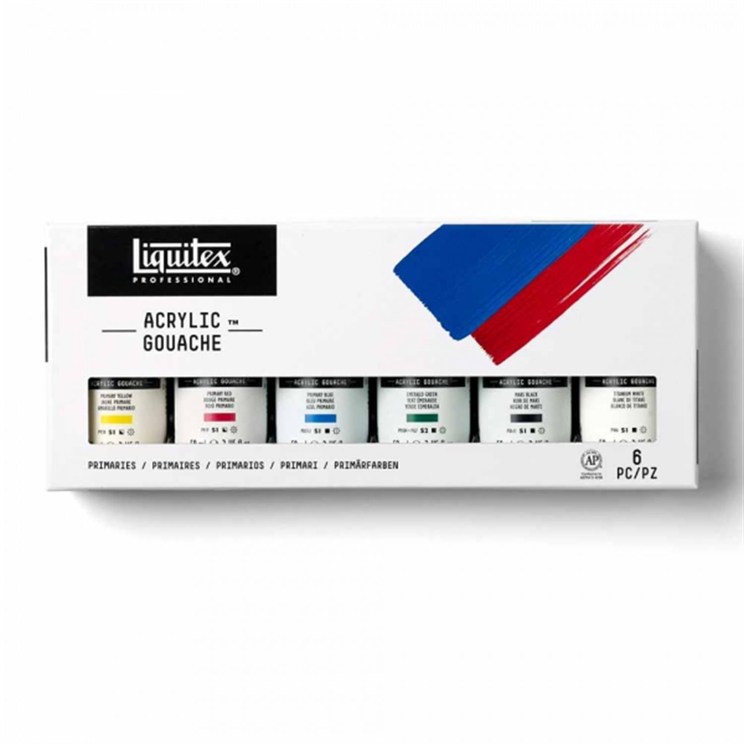 Liquitex Professional Acrylic Goauche Akrilik Guaj Boya Set 6x59 ml Primaries