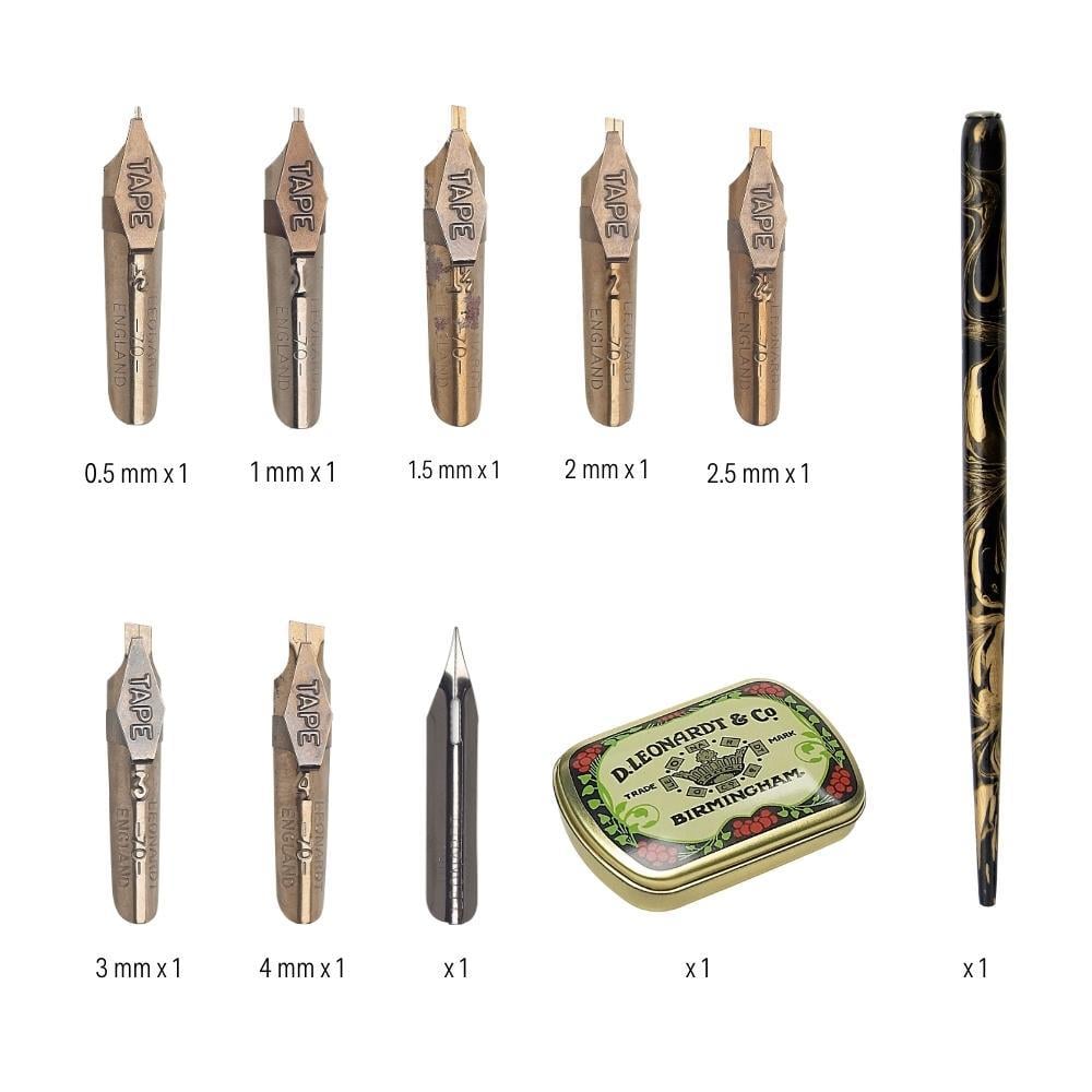 Manuscript Leonardt Tape Kaligrafi Metal Uç Seti