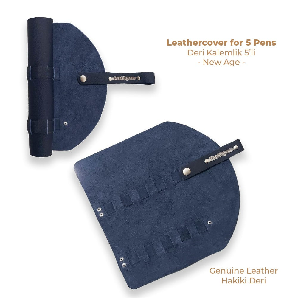 Pratik Pen Deri Kalemlik New Age 5'li