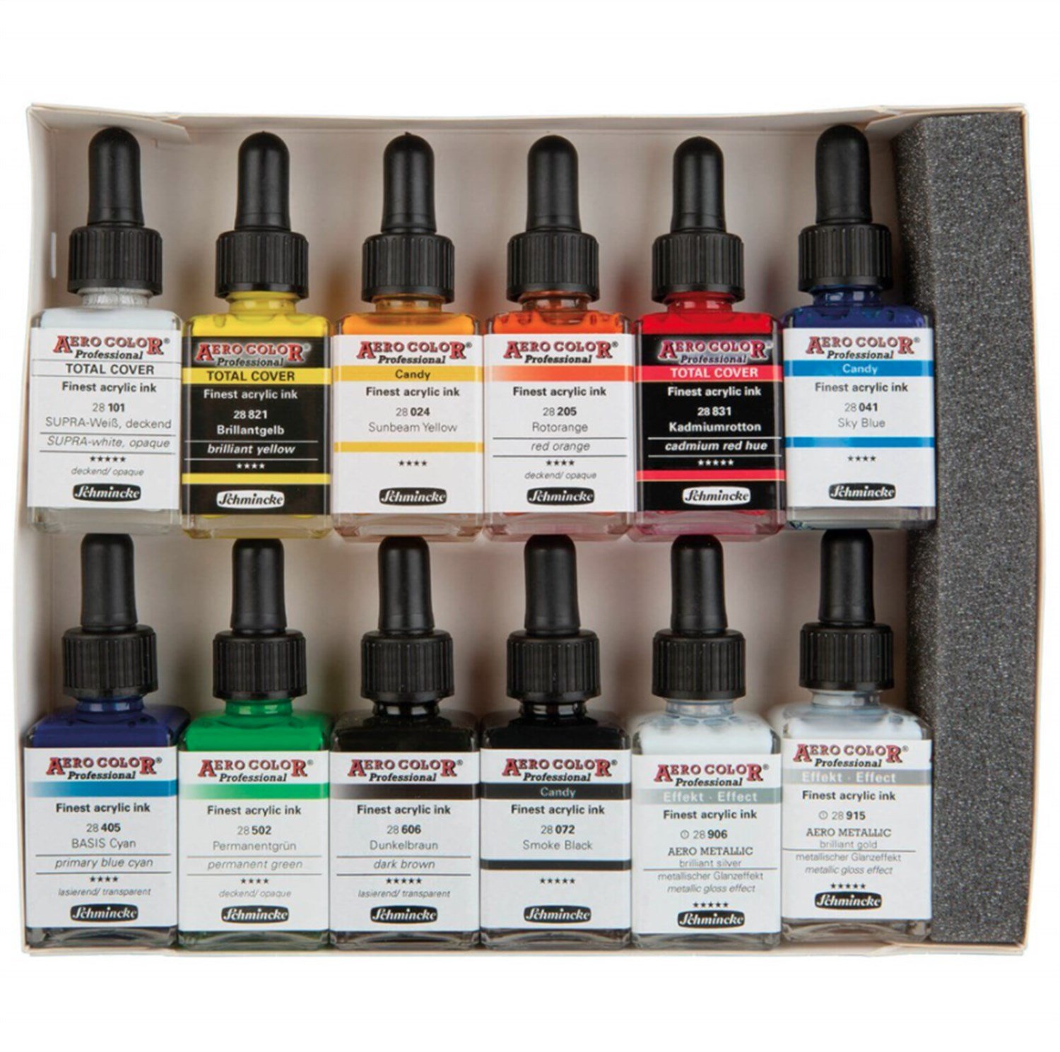 Schmincke Aerocolor Akrilik Mürekkep Set 12x28 ml