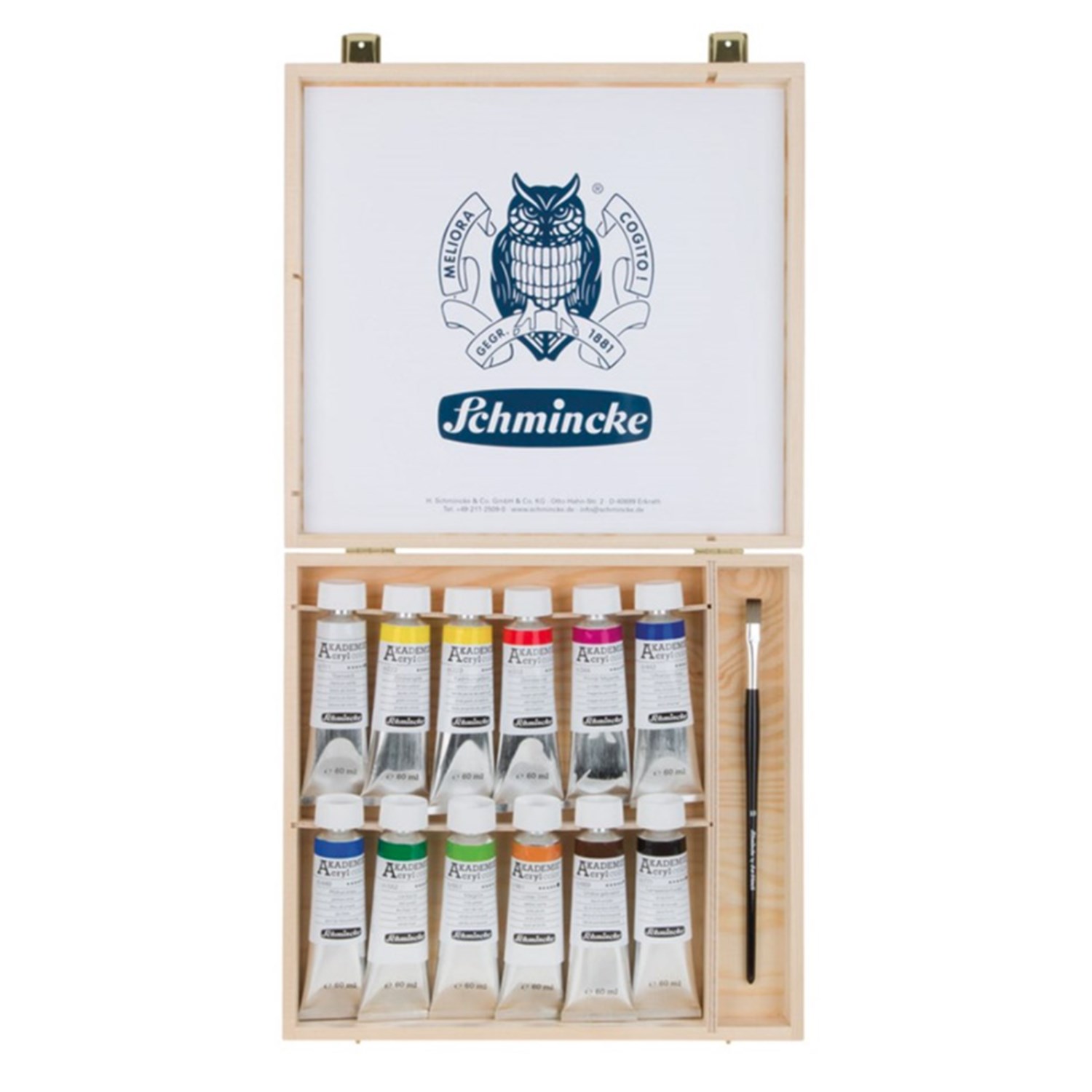Schmincke Akademie Akrilik Boya Seti Ahşap Kutu 12x60 ml 76014