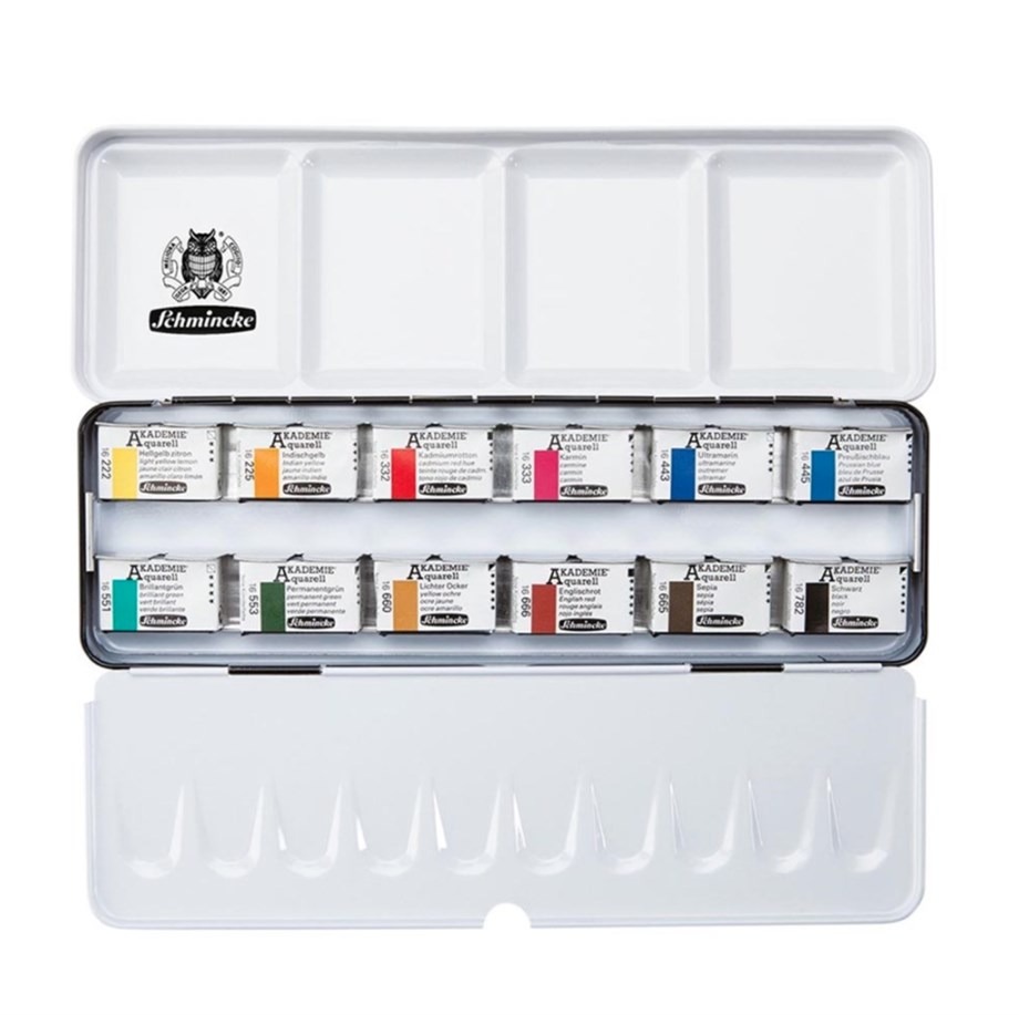 Schmincke Akademie Aquarell 12'li Tam Tablet 75312