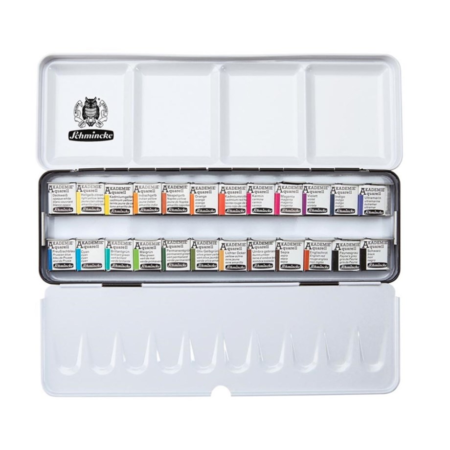 Schmincke Akademie Aquarell 24'lü Yarım Tablet 75424