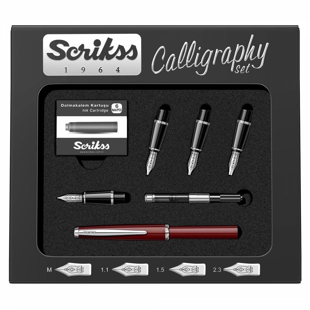Scrikss Kaligrafi Kalem Seti Bordo
