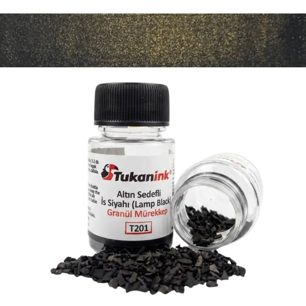 Tukanink Granül Toz Hat Mürekkebi Siyah Altın Sedefli 6 gr - 30 ml