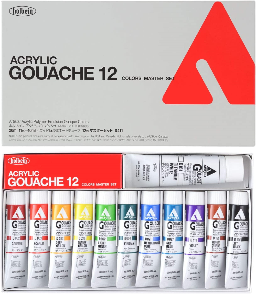 Holbein Acryllic Gouache 20ml D434 102 color set – Art Supplies Japan