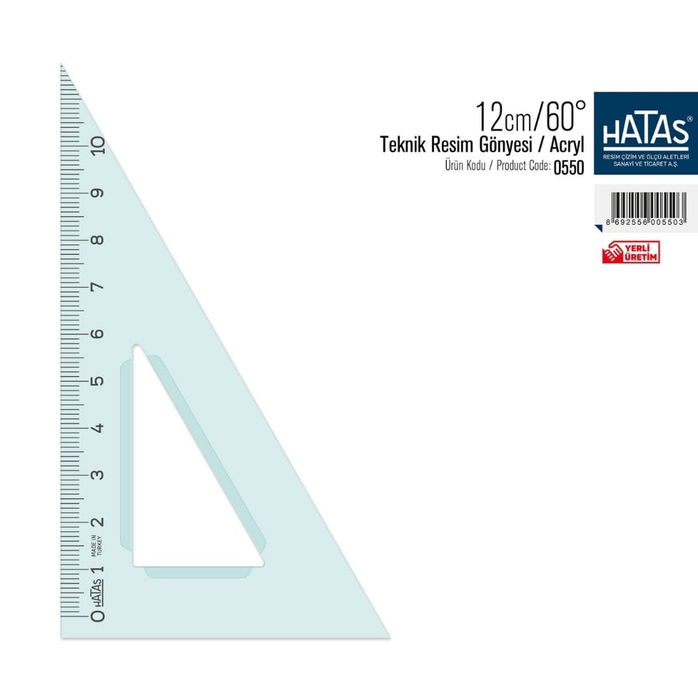 Hatas 0550 Resim Gönyesi 12 cm 60 Derece