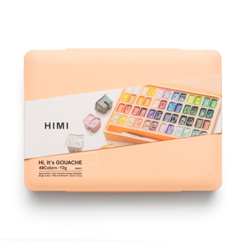 Himi Guaj Boya Seti Twin Cup 48 Renk x 12 gr Peach Case + 3 Fırça