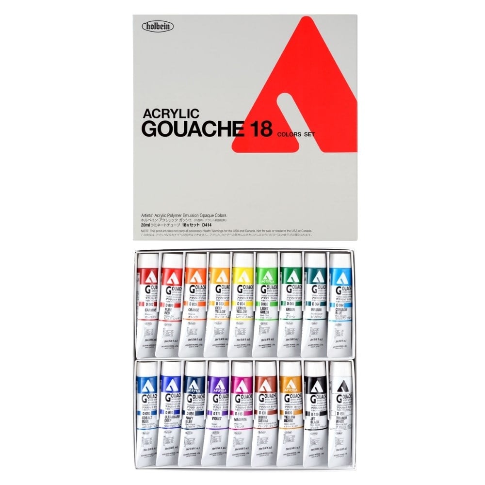 Holbein Akrilik Guaj Boya Seti 20 ml x 18 Renk