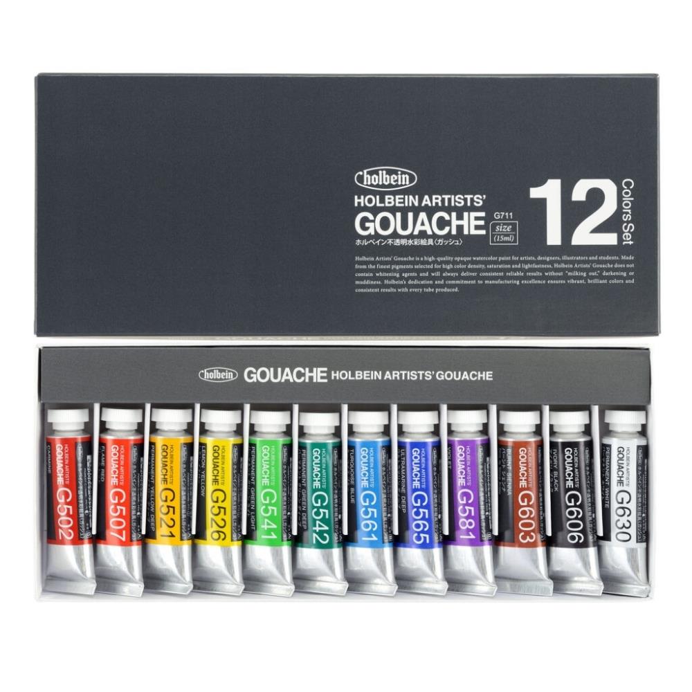 Holbein Artist Gouache Tüp Guaj Boya Set 15 ml x 12 Renk