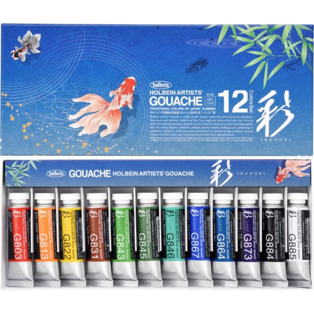 Holbein Artist Traditional Colors Tüp Guaj Boya Set 15 ml x 12 Renk Summer