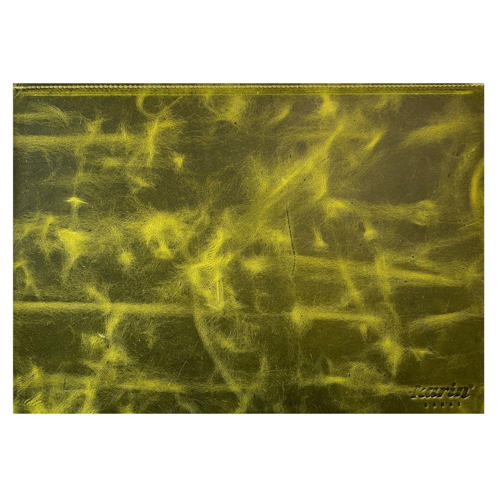 Karin Yazı Altlığı Crazy Deri Sert Kapaklı 30x40 cm Limon Yeşili