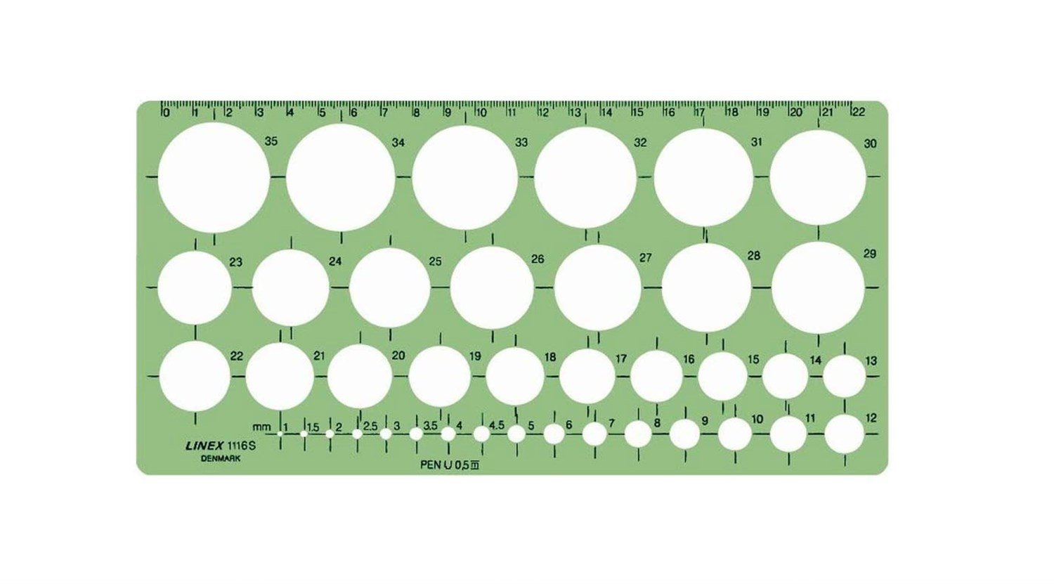 Linex Circle Template Ruler 1116S