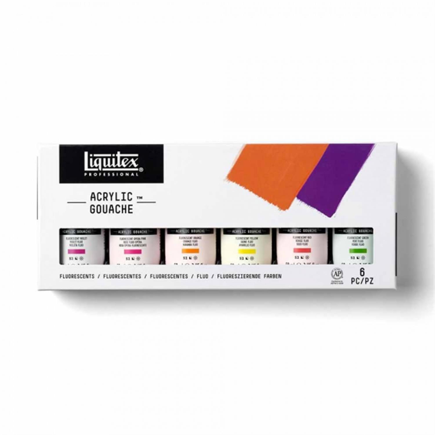 Liquitex Professional Acrylic Goauche Akrilik Guaj Boya Set 6x59 ml Fluorescents