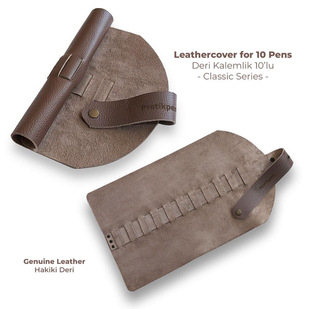 Pratik Pen Deri Kalemlik Klasik 10'lu