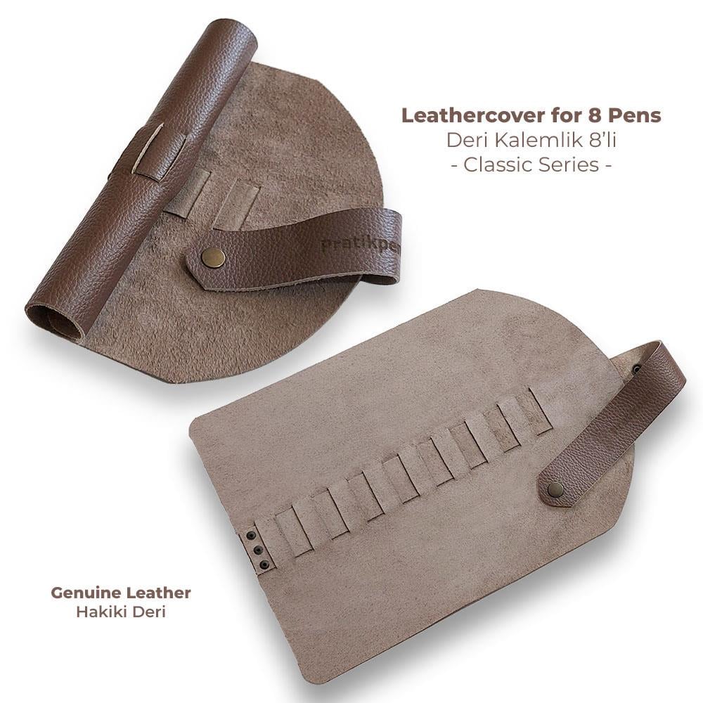 Pratik Pen Deri Kalemlik Klasik 8'li