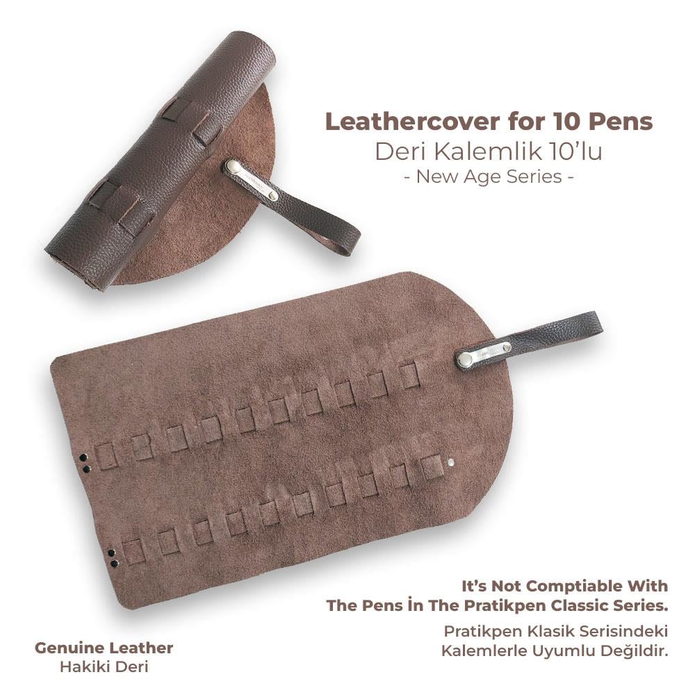 Pratik Pen Deri Kalemlik New Age 10'lu