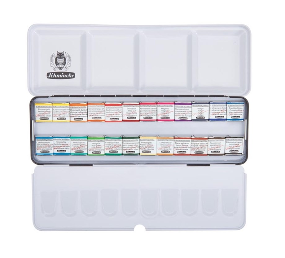 Schmincke Horadam Aquarell 24'li Yarım Tablet 74424